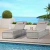Outdoor Chaise Lounge Chair Set of 2 with Patio Pool Chairs Tanning Lounges for Outside, with Adjustable, Outdoor Patio Chaise 2