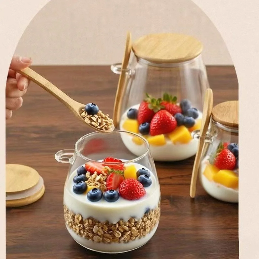 Glass jar with bamboo lid showing airtight seal and clear glass walls