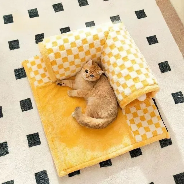 Cat Nest Tunnel Maze Digging Hole Cat  Dog Bed Warm for Autumn Winter Suitable All Seasons Removable Washable Pet Winter Blanket 3