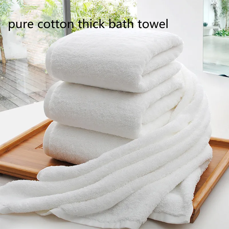 80x160cm white large bath towel thickened cotton towel highly absorbent bath towel suitable for swimming pool family hotels 5