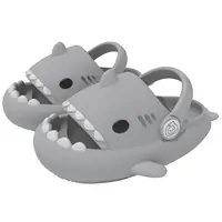 Bebealy Fashion Boys Girl Shark Slippers Cute Cartoon Shower Slippers Outdoor Non-Slip Cloud Sandals Cushioned Thick Sole Slides 1