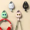 Creative Cute Wink Cat Animals Wall Hanging Hook Household Storage Rack Wall Decoration Free Punching For Clothes Hat Scarf Key 2