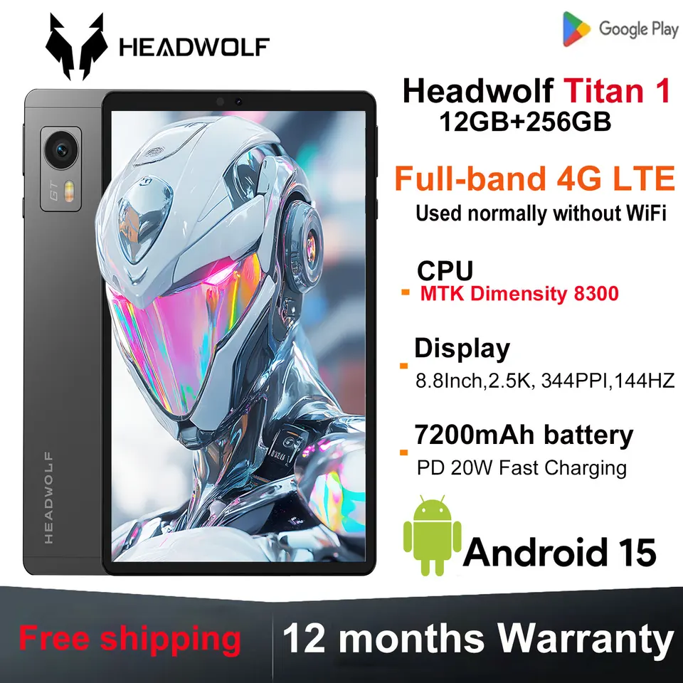 HEADWOLF TITAN 1 タブレット 12GB / 256GB World Premiere Headwolf TiTan1 4G LTE Tablet MTK Dimensity 8300