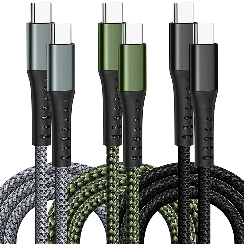Durable Nylon Braided Fast Charging USB C to USB C Data Cable