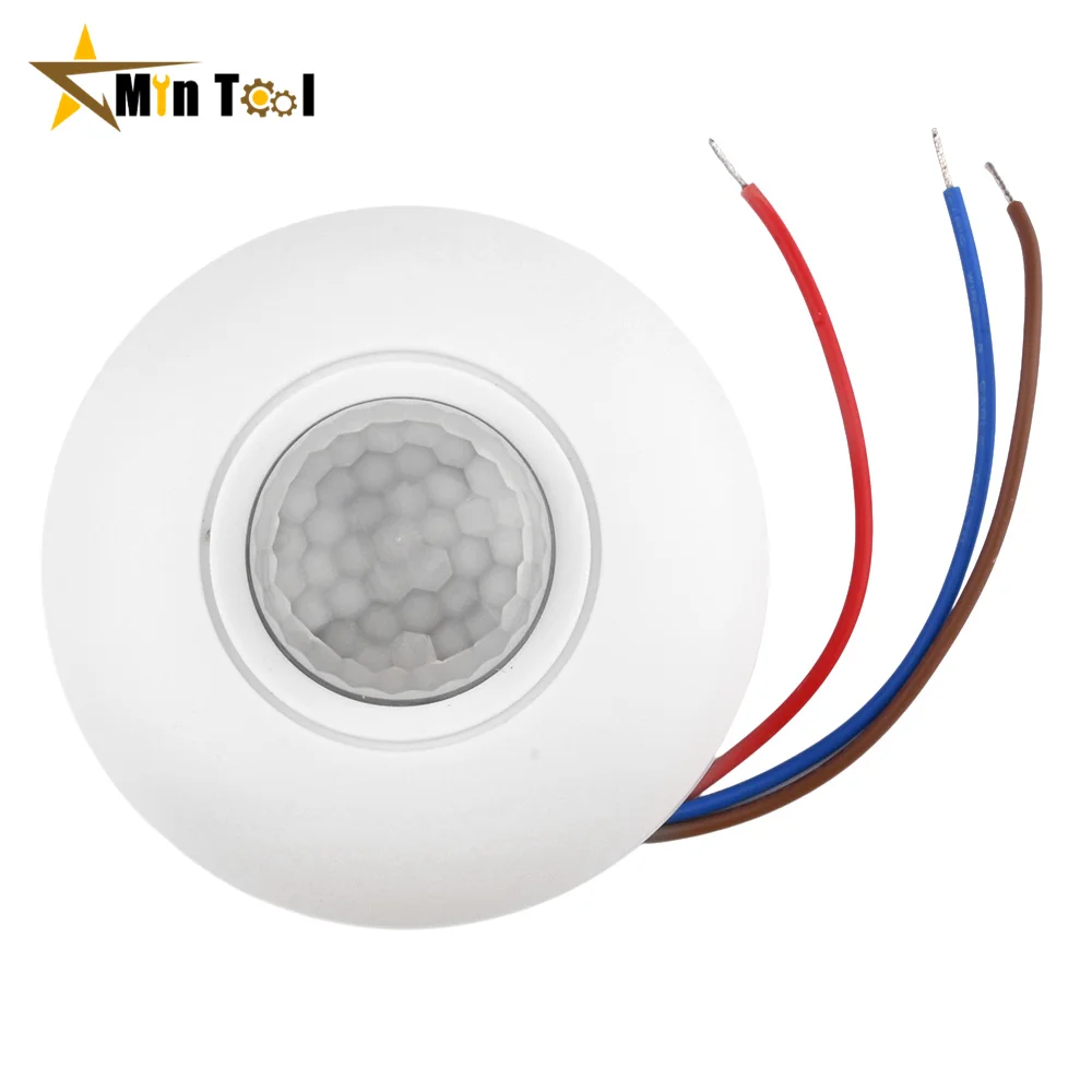 

AC85-265V Infrared PIR Motion Sensor Switch with Time Delay 360 Degree Cone Angle Detecting Induction Sensor Power Supply