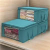 Large Capacity Clothing Storage Box Folding Non Woven Fabric Quilts Clothes Organizer Case With Zipper Organiseurs De Rangement 2