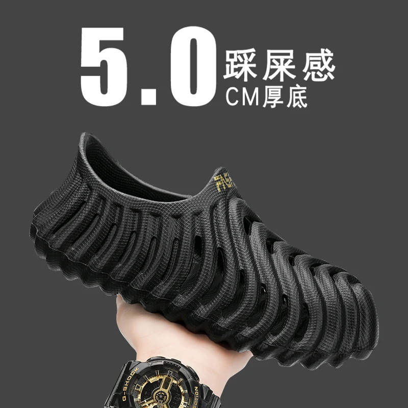 صنادل رجالية عصرية من مادة إي في إيه، أحذية شاطئ مريحة وخفيفة الوزن للرجال، أحذية مائية غير قابلة للانزلاق، أحذية رياضية كاجوال للمشي قابلة للتنفس