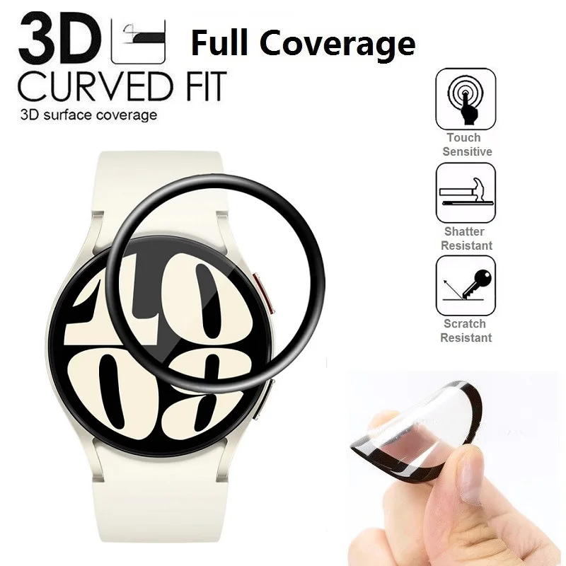 3PCS 3D Curved Screen Protector for Samsung Galaxy Watch 6 Classic 47mm 43mm 40mm 44mm Smartwatch Full Cover Protective Film