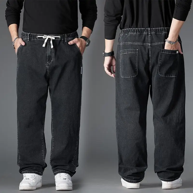 Men's Jeans Plus Size Straight Denim Fabric Pants for Fat People 45-150kg Hombre Wide Leg Jeans Pantalon Homme for Men denim pants denim trousers