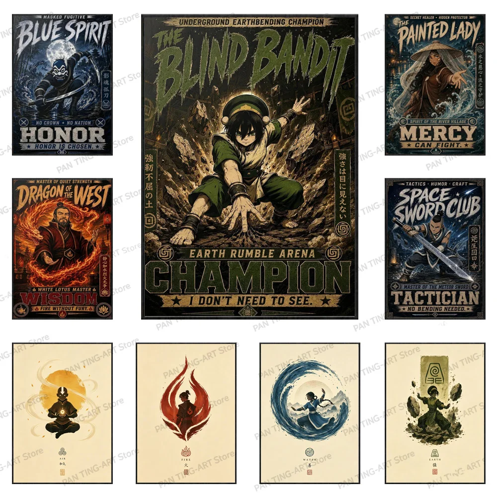 Avatar The Last Airbender Anime Art Canvas Poster - Pop Culture Wall Decor