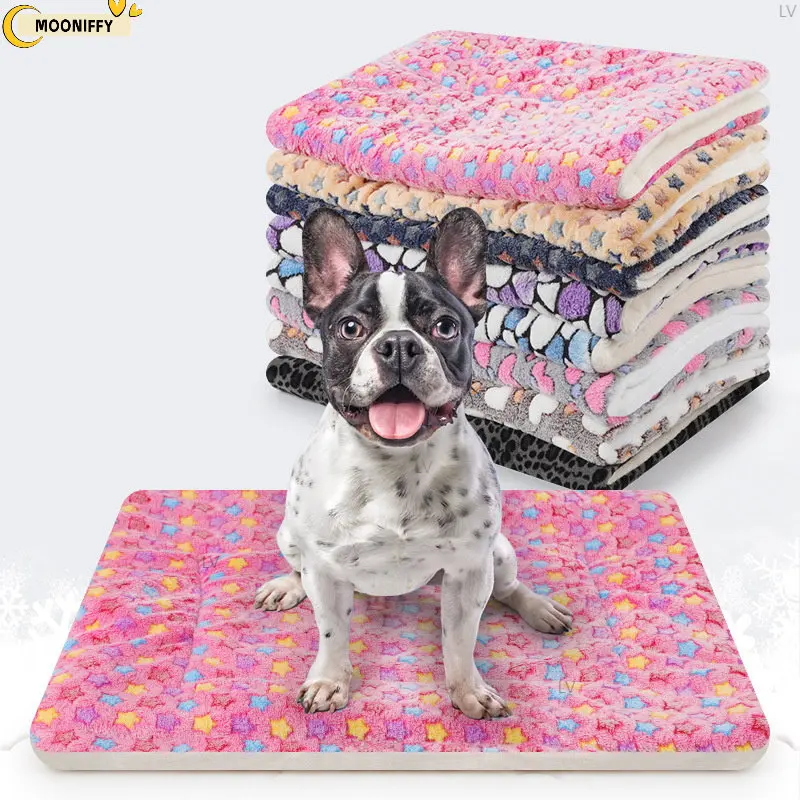 Winter Pet Dog Blanket Warm Soft Cushion Print Flannel Cotton Mattress Cats  Mat Puppy Blanket Bed Pads Dogs Pillow - AliExpress