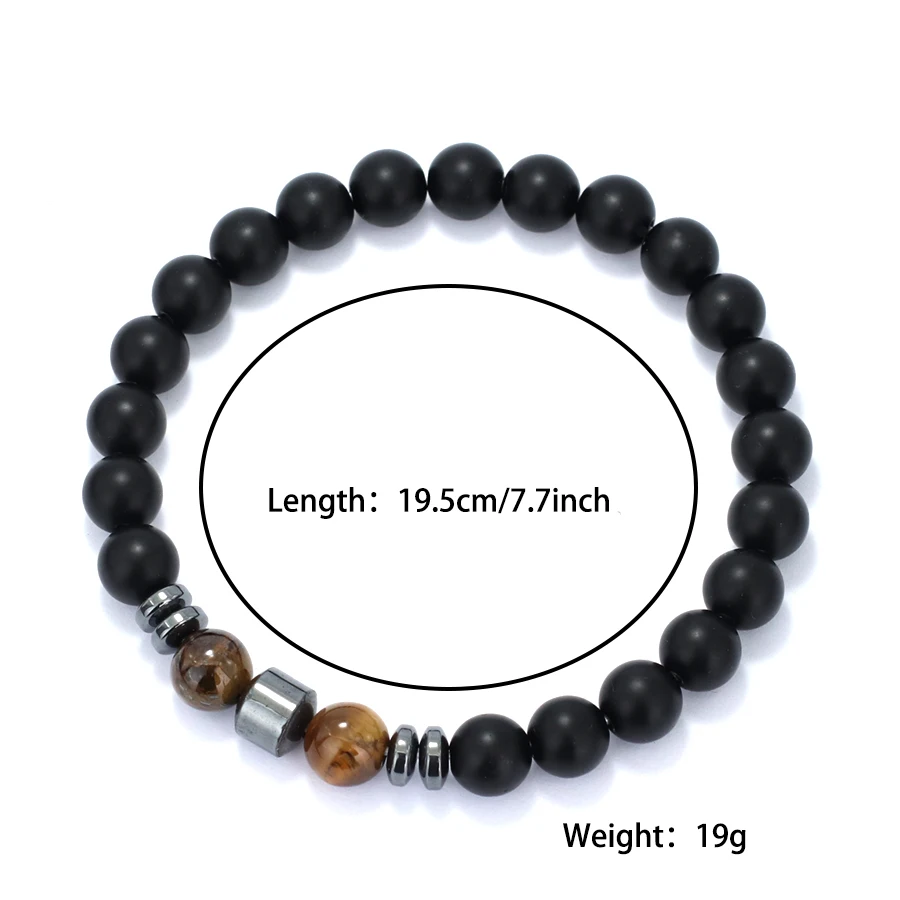 Men Natural Tiger Eyes Volcanic Rock Healing Bracelet