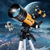 ALLFOCUS Astronomical Telescope , 70mm Aperture Refractor Portable Travel 15-150X Telescope with Phone Adapter &Wireless Remote 1
