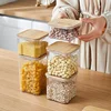 450/650/900/1400/2000ML Plastic Food Sealed Storage Box with Bamboo Lid Coffee Beans Kitchen Storage Containers Organizer Bottle 2