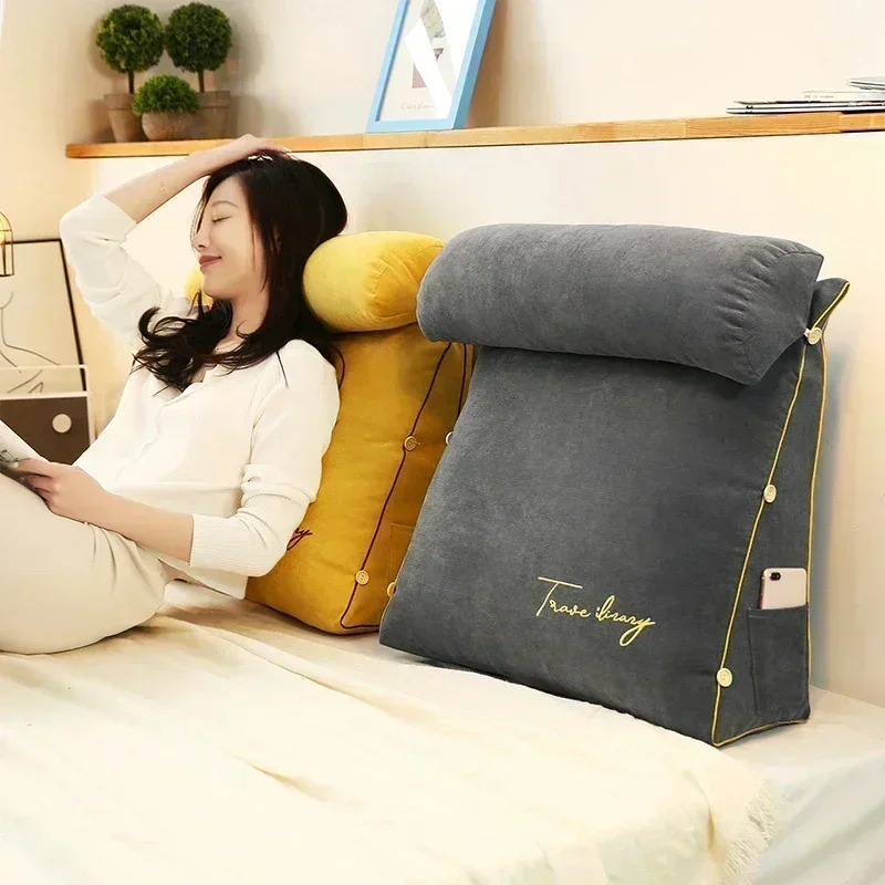 

Triangular Backrest Pillow Wedge Soft Reading Pillow Candy Color Positioning Support Cushion Office Home Sofa Decor