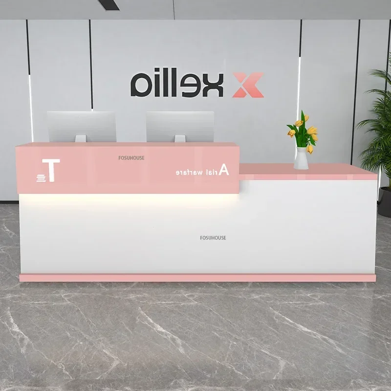Modern Restaurant Shop Cashier Simple Company Front Desk Reception Desks Hotel Service Counter Beauty Salon Reception Desk Bar X