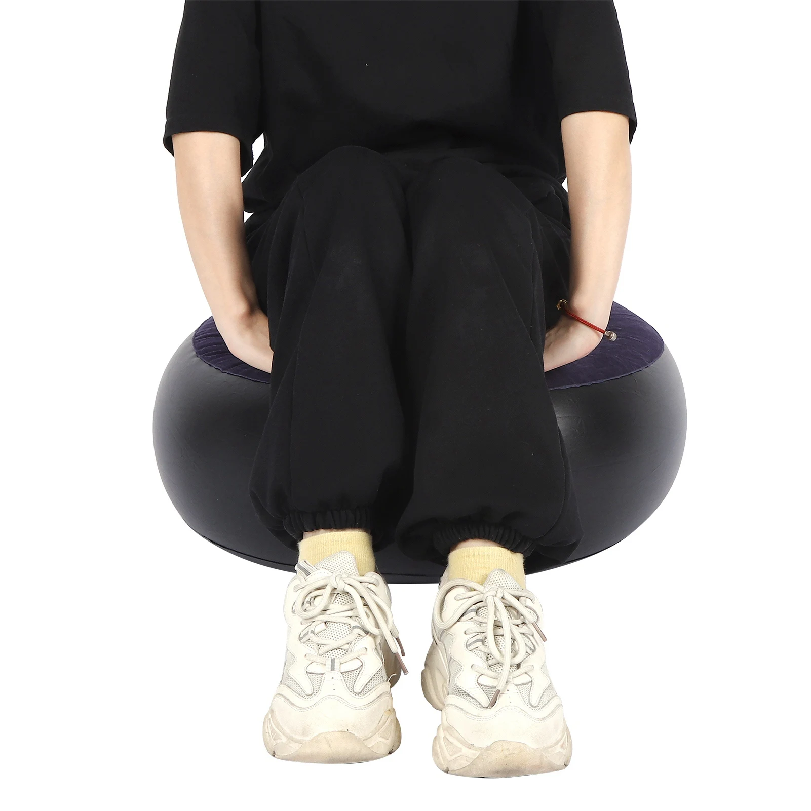 Folding Chair Portable Outdoor Camping Chair Inflatable Flocking Stool Footrest for Home Office Travel Leisure Garden Furniture Relaxing Chair folding stool folding chair