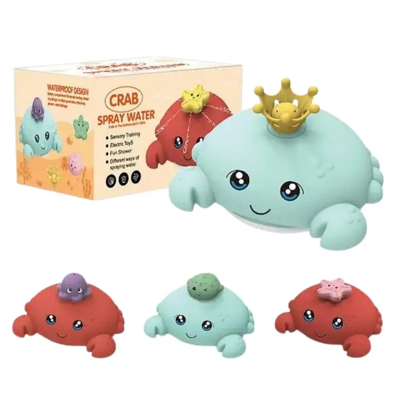 Baby Bath Toys Whale Electric Inductive Water Spray Ball with Light Bathroom Bathtub Swimming Toys for Toddler Infant Children 6