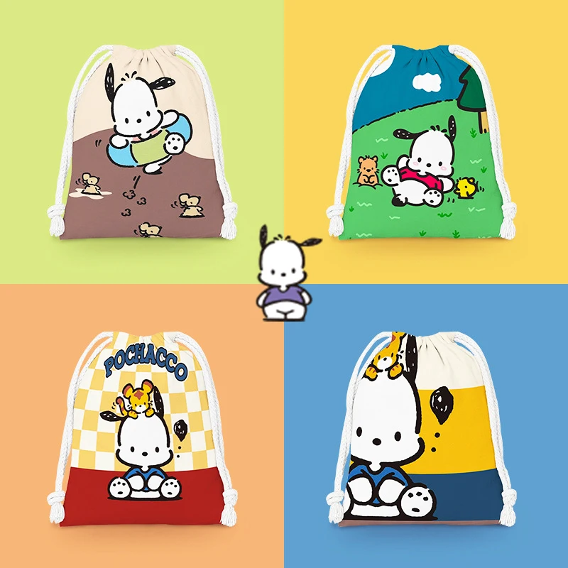 

Anime Sanrio Bundle Pocket Kawaii Pochacco Cute Student Cosmetics Sundries Storage Toiletry Kit Cloth Bag Baby Toys For Girls