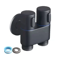 G1/2 1 In Two Out Double Control Washing Machine Faucet Toilet Triangle Valve For Bathroom Toilet Washing Machine Faucets 2