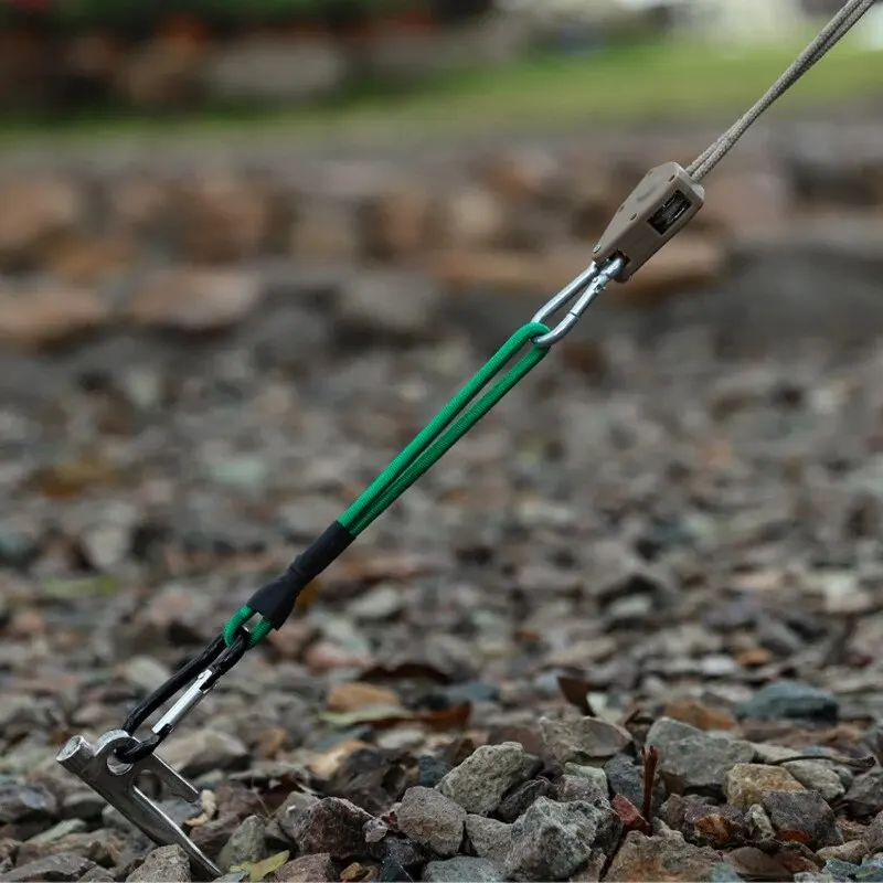 Tent Elastic Rope Cord Hook Fixation Elastic Stretch Rope Outdoor Tool Canopy Tarp Fixing Cords String with Carabiner 1 Piece