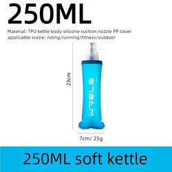Collapsible Silicone Water Bottle for Outdoor Activities - Portable and Convenient Hydration Solution (Light blue-250ml)
