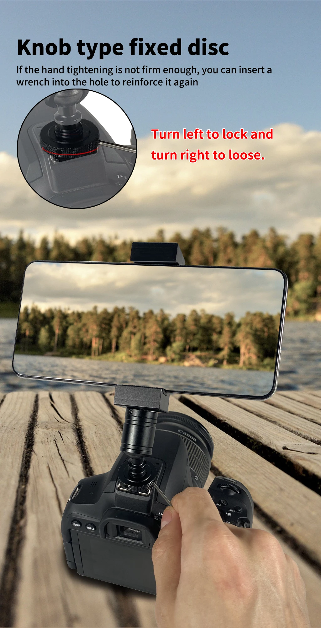 Description Picture 4 of item1/4" Threaded Hole Cold Shoe Holder Mount Adapter for SLR Camera Cage Rig Tripod Flash Light Stand Mic Monitor Holder Phone Vlog