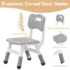 Chairs 2 Pack, 3 Level Height Adjustable Toddler Chairs for Children Boys Girls Age 2-6, Plastic Kids Chair for Home Family Classroom Nursery, Grey