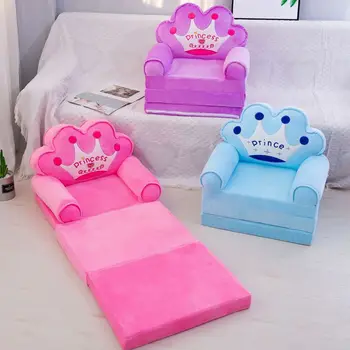 Kids Couch Fold Out Foldable Princess Chair for Toddlers 1-3 Sofa Bed for Kid Folding Toddler Bed Lounger Chair for Child Girl