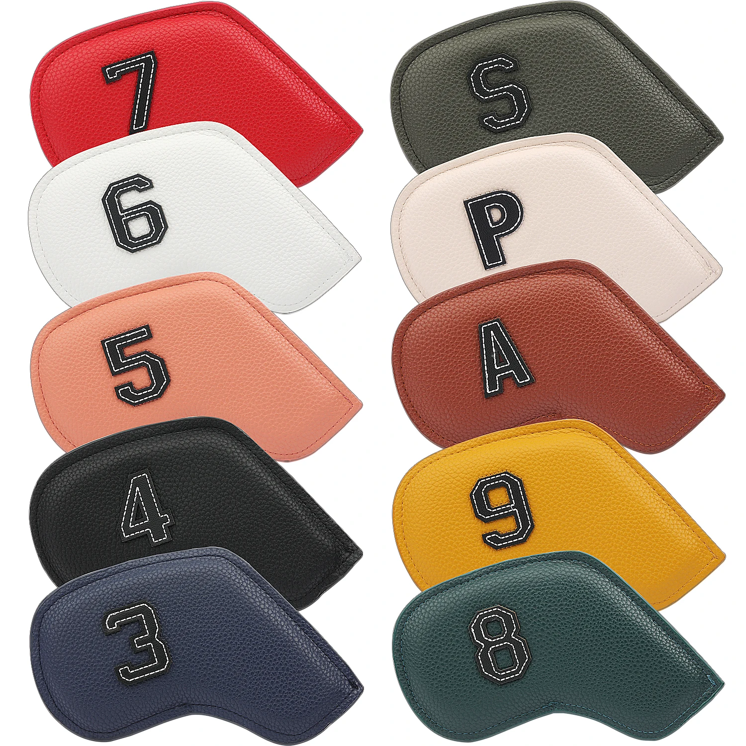 Golf Iron Headcover 10pcs/set 3-9,P,S,A Club Head Cover Embroidery Number Case Sport Golf Training Equipment Accessories golf iron head covers