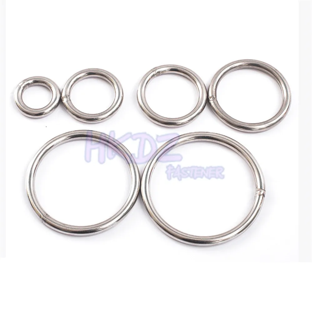 5pcs 304 Stainless Steel Seamless Metal O Ring Welded Round OD 40mm Wire Dia 5 