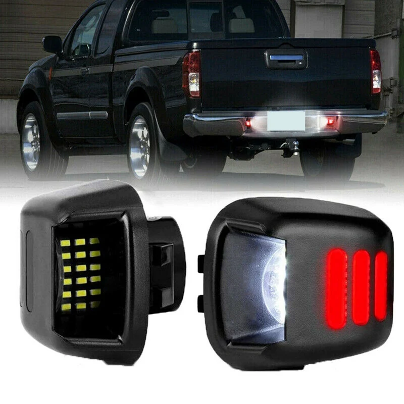 2Pcs Red Tube Smd Led Luce Targa Per Nissan Navara D40 2005-2016