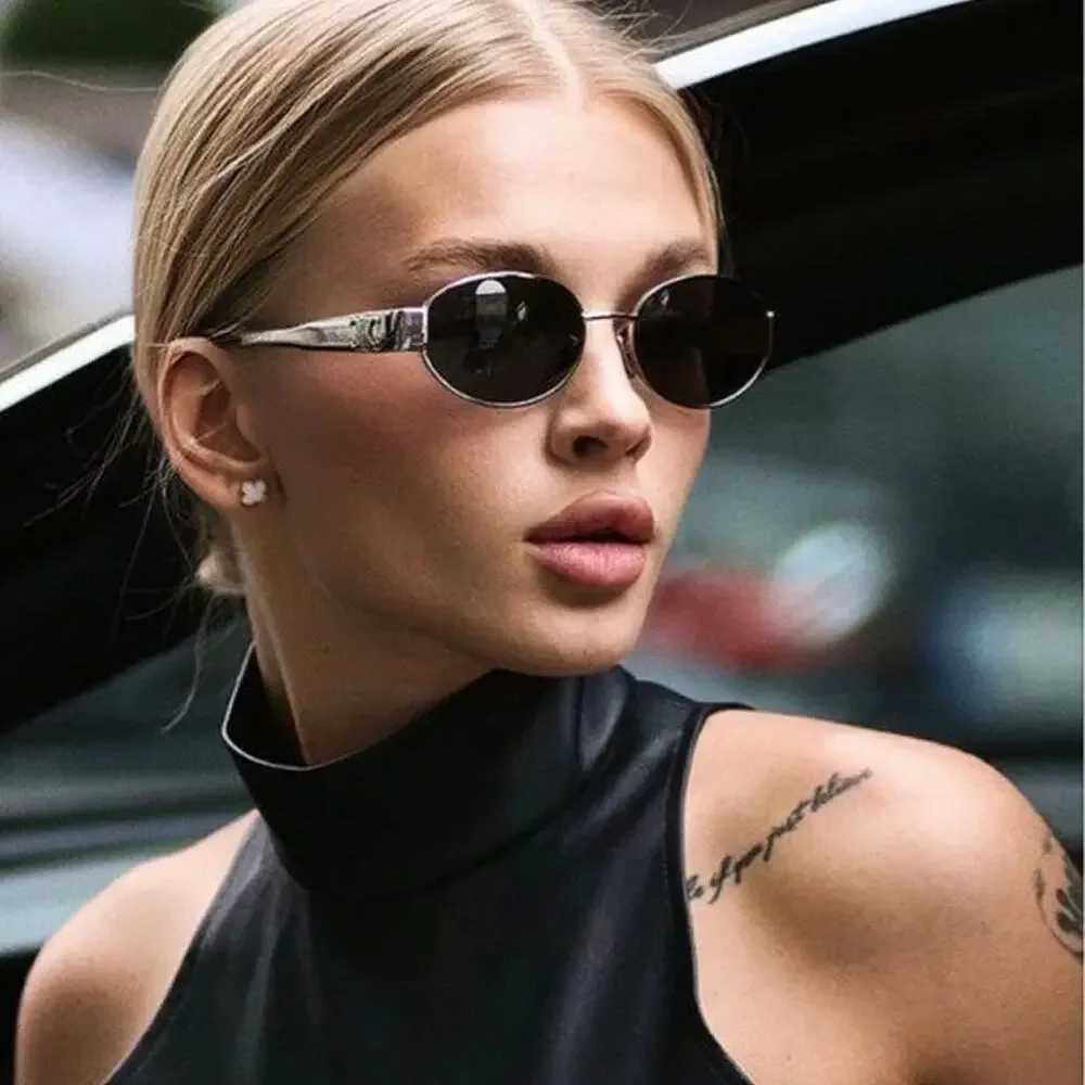 Women’s Oval Sunglasses – 2025 Trendy Vintage Small UV400 Eyewear for Ladies Safety Accessories Sunglasses