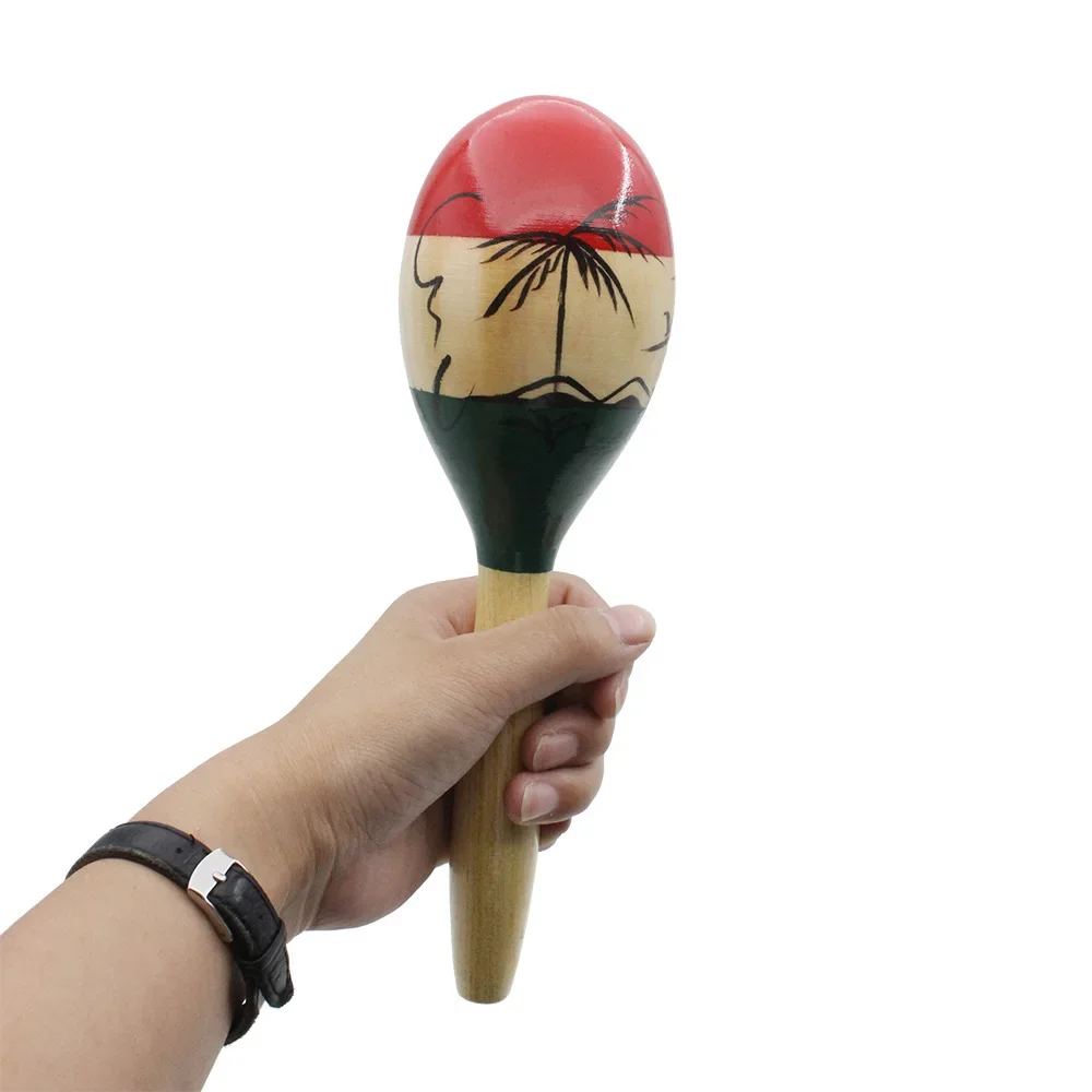 SLADE 1Pair Colour Wood Maracas Wooden Tropical Party Percussion Shakers Wooden Sand Hammer Musical Party Baby Shaker Toy Gifts Kids Percussion Toys Musical Rattles