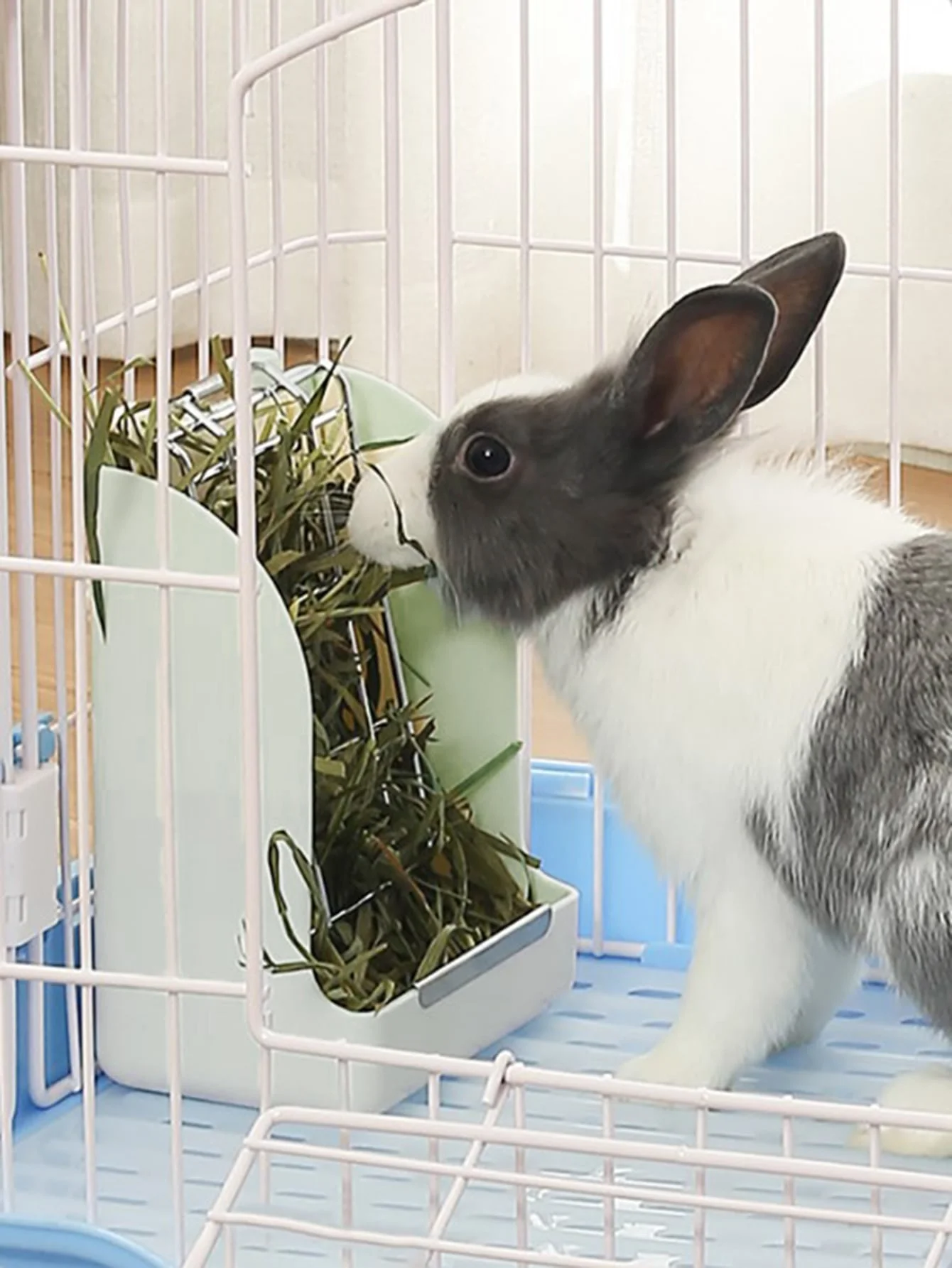 1pc-Rabbit Cage Accessories Food Straw Shelves Pet Rabbit Supplies Feeding Bowl