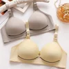 Women Plus Size Comfort Bra Wire-Free Seamless Non-Magnetic Thin Cup Solid Color Breathable Everyday Wear Bras 1