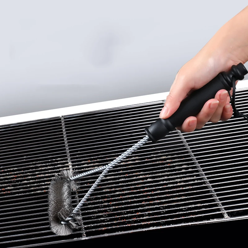 Grill Brush Cleaning Tool Stainless Steel Bristles Non-Stick Cleaning Brush Triangle Wire Barbecue Kit Kitchen Accessories