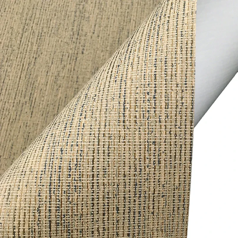 

Modern Linen Grasscloth Wallpaper Designs Beige Brown Non Woven Flax 3D Textured Solid Color Wall Papers for Living Room Walls