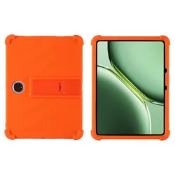 Shockproof Silicone Case with Rear Kickstand for TCL TAB 11 FE (Orange)