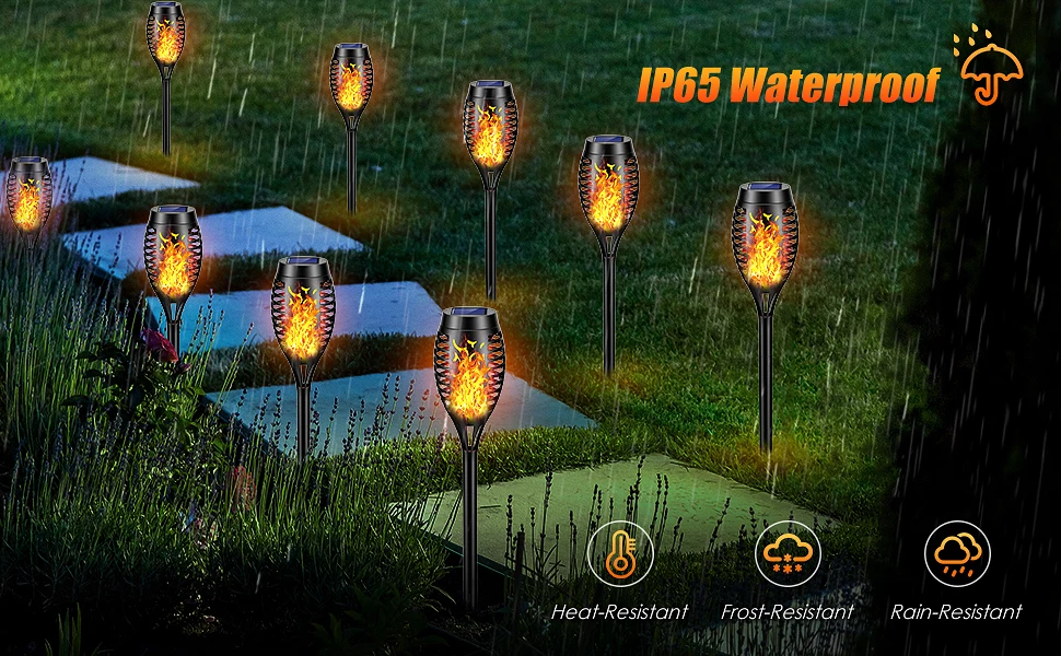 Description Picture 4 of item1/2/4/8/12PACK Solar Powered 12LED Torch Light for Outdoor Courtyard and Garden Decoration Landscape Light Plug-in Lawn Light