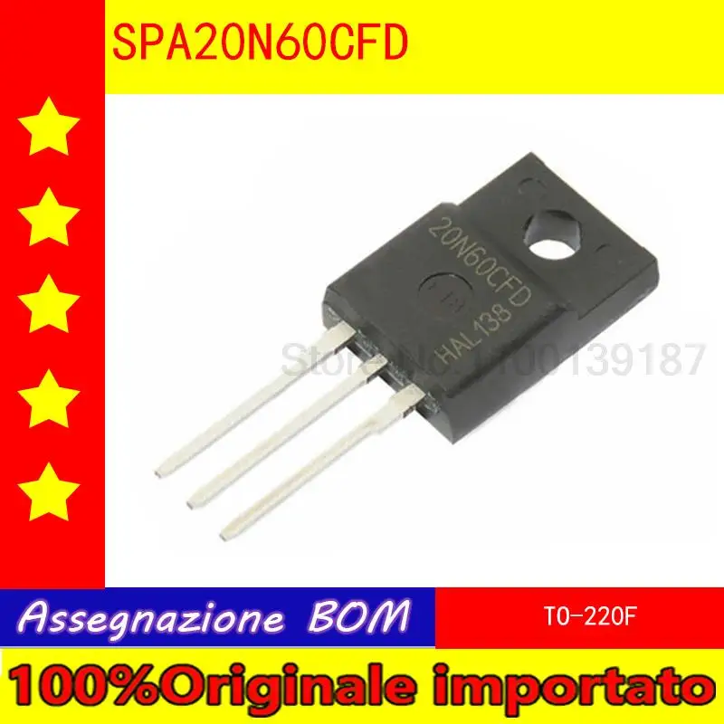 

10pcs/lot SPA20N60CFD 20N60CFD TO-220F MOS FET 20A 600V