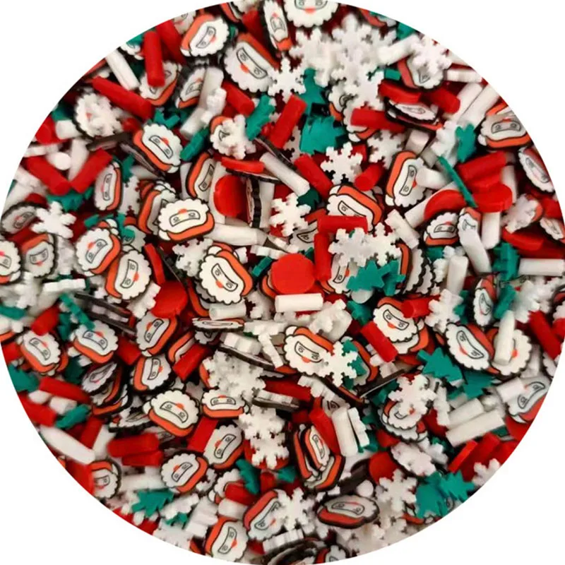 Mixed Xmas Snowfake Slices Slime Christmas Polymer Clay Sprinkles Crafts soft Clay Nail Shaker DIY Crystal Mud Filler Accessorie polymer clay kit polymer clay slime toy