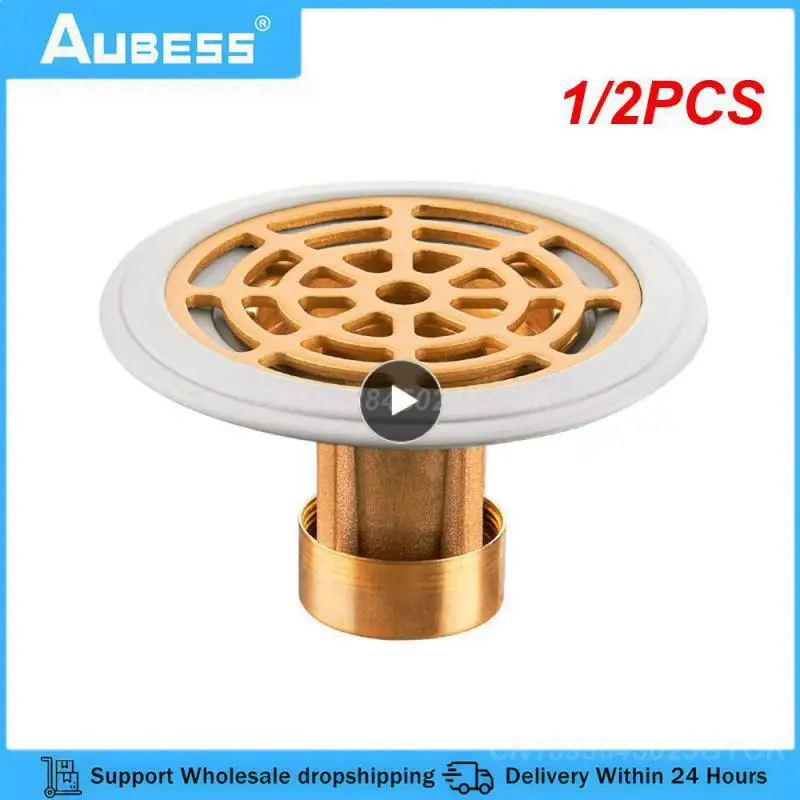 

1/2PCS Bath Stopper Plug Sink Copper Core Strainer Shower Floor Drain Sewer Deodorant Hair Catcher for Kitchen Bathroom