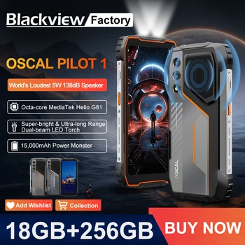 Blackview OSCAL PILOT 1 Rugged Phone Android 14 6GB 256GB 6.67'' HD+Display 50MP Rear Camera With 15000mAh NF Smartphone
