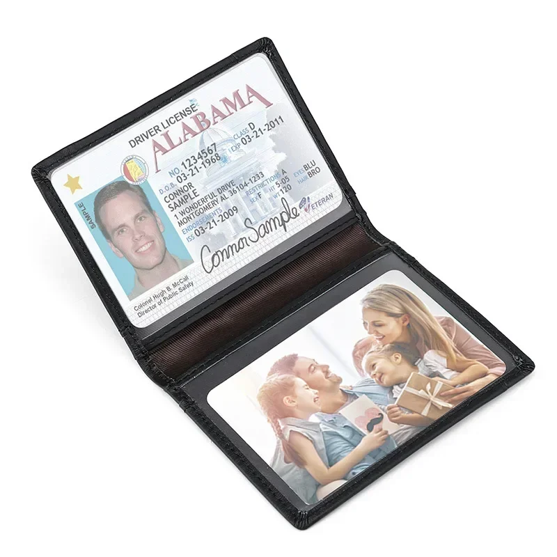 Ultra Thin Soft Wallet 100% Genuine Leather Mini Credit Card Holder Wallet Multi Card RFID Slim Small Card Holder Men's Wallet 4
