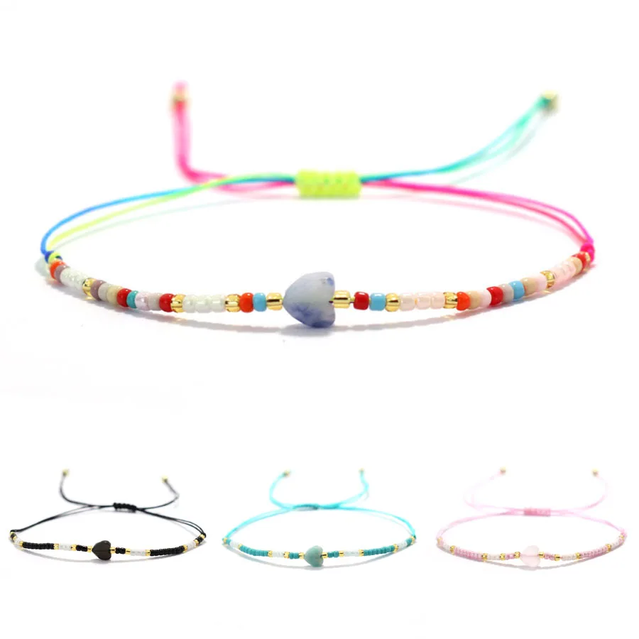 Handmade Bohemian Natural Stone Beads Bracelet for Women