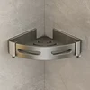 Bathroom Shelf Corner Space Aluminum Bathroom Triangle Basket Shower Room Storage Rack Wall Mounted 3