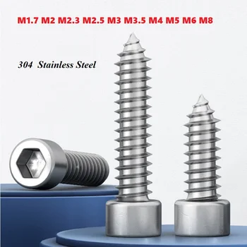 M1.7 M2 M2.3 M2.5 M3 M3.5 M4 M5 M6 M8 304 A2 Stainless Steel Hexagon Socket Allen Cup Self-tapping Wood Screws For Speakers