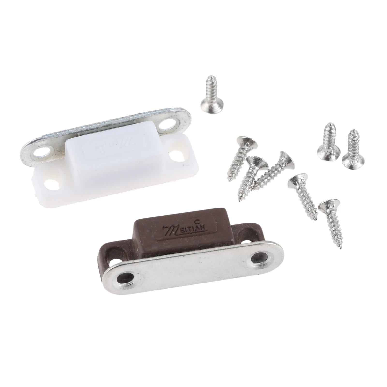 15 Sets Strong Door Magnetic Closer Cabinet Door Catch Latch Magnet Suction Bar Cupboard Wardrobe Cabinet Hardware with Screws Magnetic Cabinet Catches Door Closer Door Catches Magnetic Cabinet Latches Cabinet Door Latch