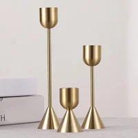 Luxury Golden Color Metal Candle Holders Candlestick Wedding Table Candle Stand New Year Bar Party Candelabra Home Decorations 2